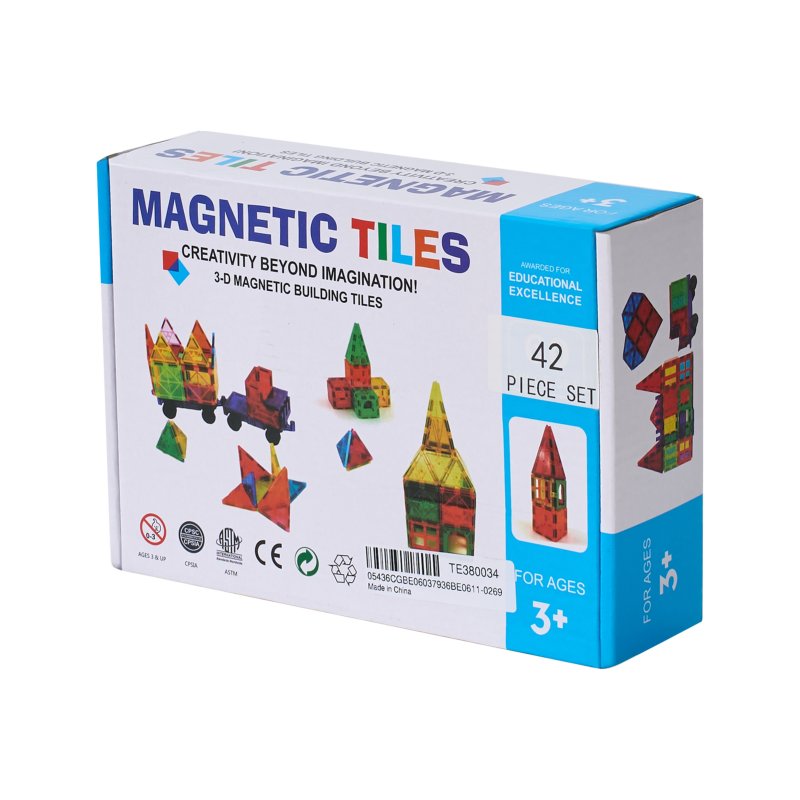 Living and Home 42-Piece Magnetic Tiles Building Set Educational Toys For Your Kids