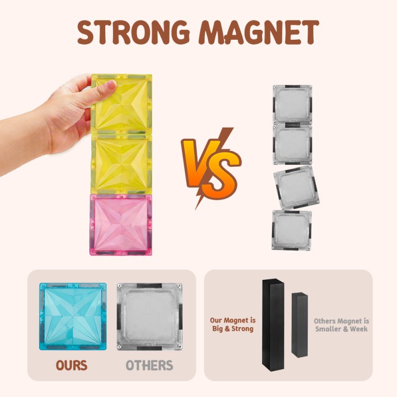 Living and Home 42-Piece Magnetic Tiles Building Set Educational Toys For Your Kids