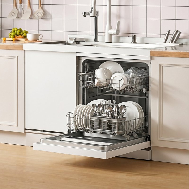 Cloud Wash Freestanding Dishwasher with 12 Place Settings, 8 Programs, 30-Min Quick Wash & 70C Hygiene, 24h Delay Start, Advanced Drying, 49 dB