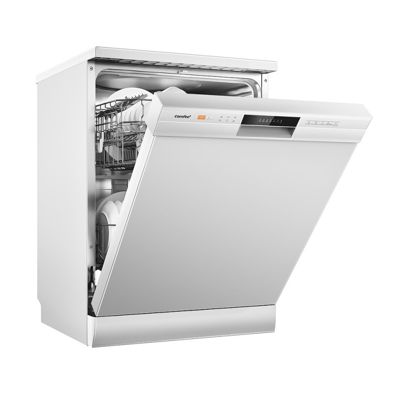 Cloud Wash Freestanding Dishwasher with 12 Place Settings, 8 Programs, 30-Min Quick Wash & 70C Hygiene, 24h Delay Start, Advanced Drying, 49 dB