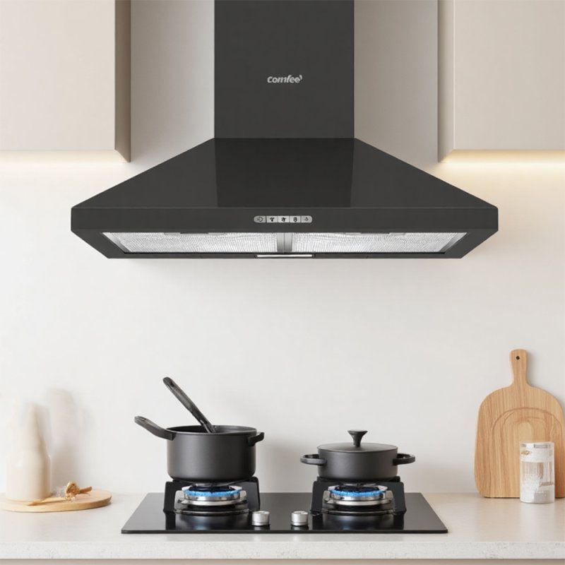 3-Speed 60cm Wall Mounted Chimney Cooker Range Hood with LED Light