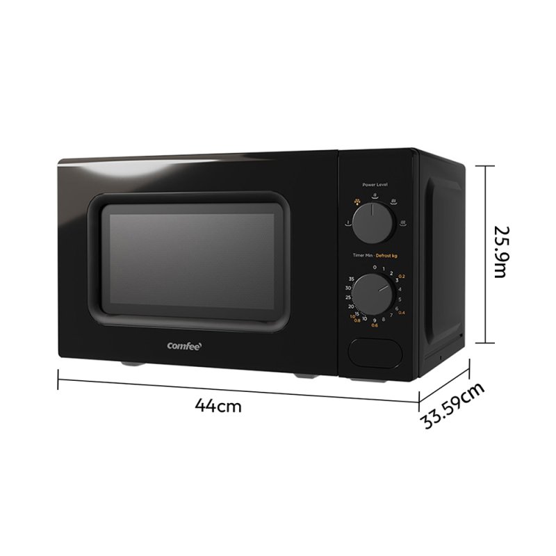 700W 20L Countertop Microwave Oven with Dual Knob, Quick Defrost Function, 5 Power Levels
