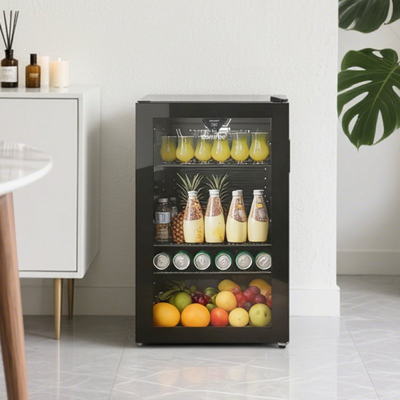 93L Under Counter Beer and Drinks Fridge with Low-E Glass Door, Removable Shelves