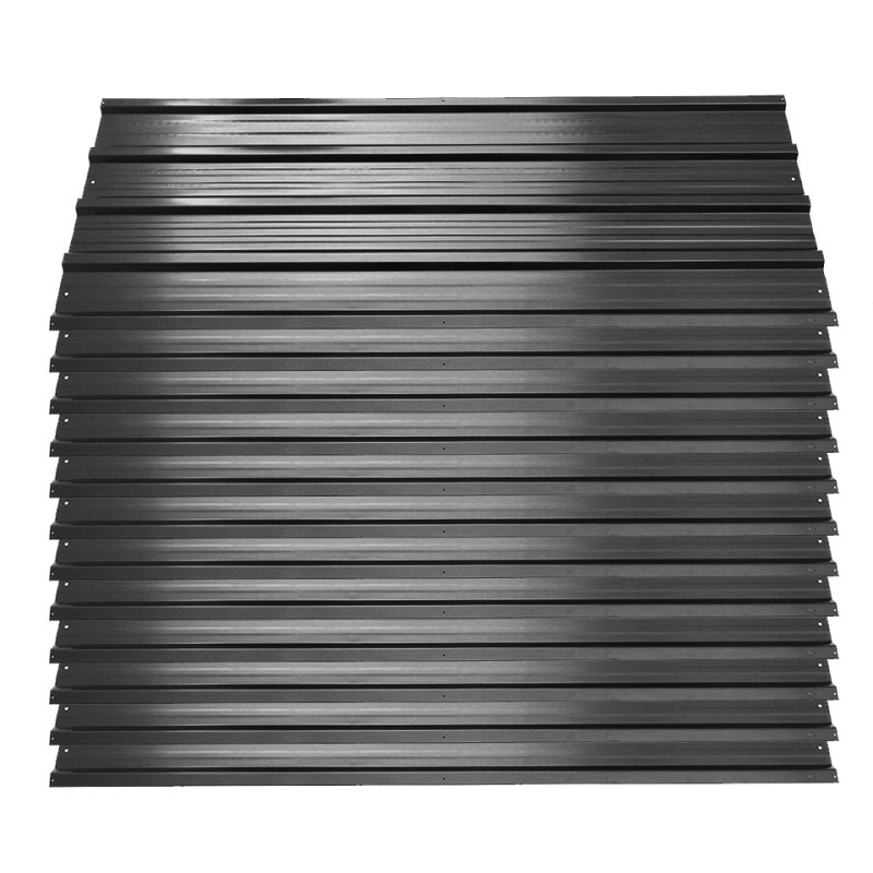 Living and Home 12Pcs Metal Corrugated Roofing Sheets, 0.27mm H x 129cm W x 45cm D, Black