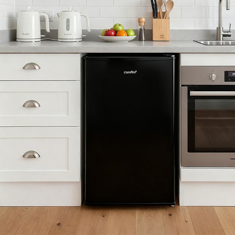 93L Under-Counter Fridge with Cooler Box - Black, Rapid-Chill Compartment, 5-Star Energy, Reversible Door