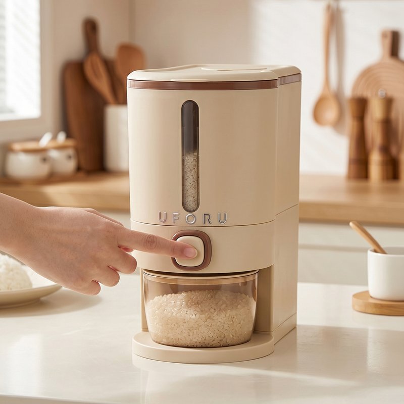 Living and Home 5KG Kitchen Countertop Rice Dispenser Cereal Grain Storage Container