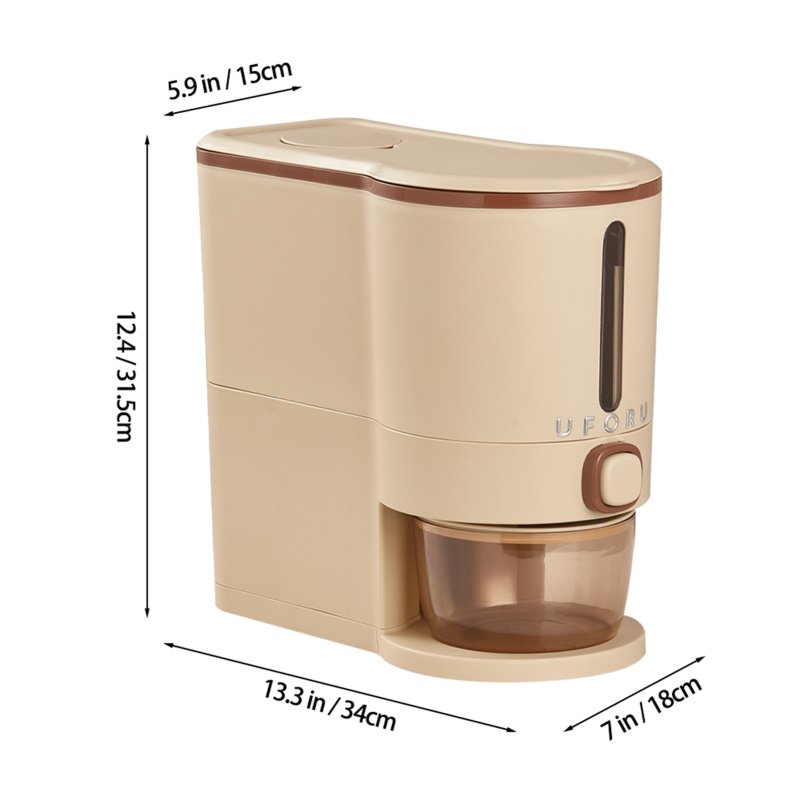 Living and Home 5KG Kitchen Countertop Rice Dispenser Cereal Grain Storage Container