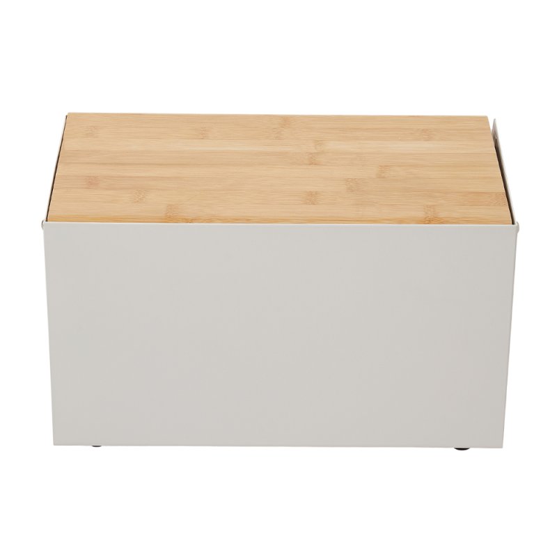 Living and Home 2-door Countertop Metal Bread Box with Bamboo Lid