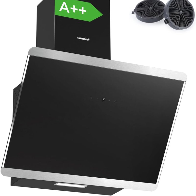 60CM Wall-mounted 3-Speed Angled Cooker Hood with Touch Screen