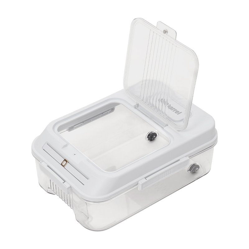 Living and Home 5KG Airtight Rice Storage Container with Lid, Clear + Cream