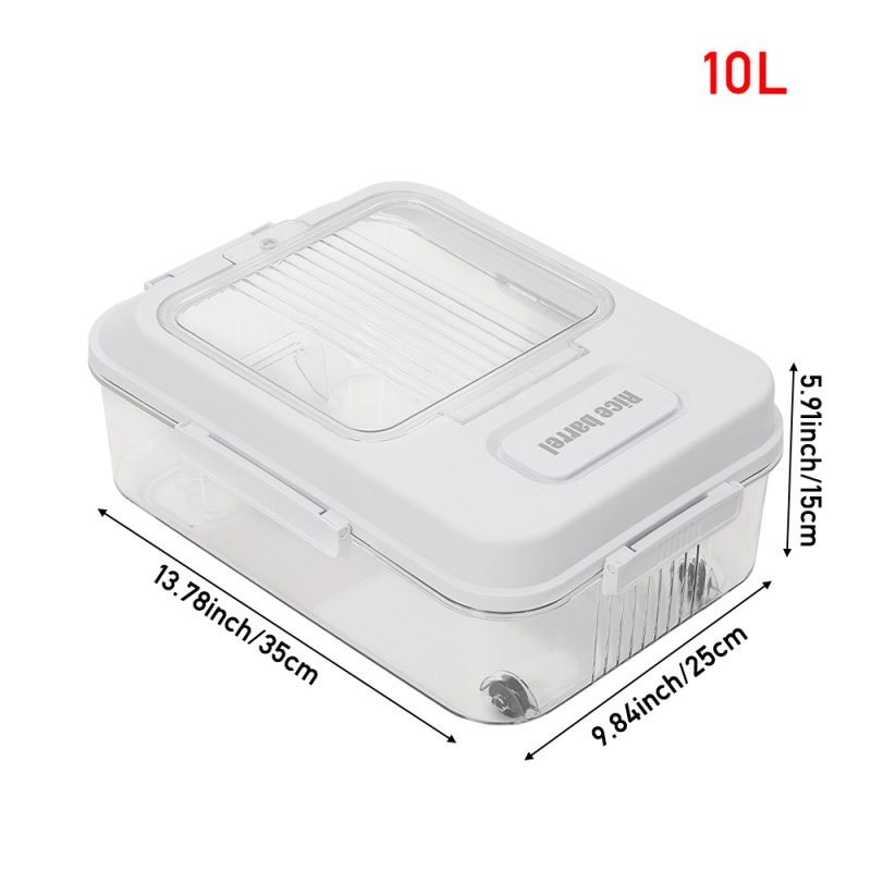 Living and Home 5KG Airtight Rice Storage Container with Lid, Clear + Cream
