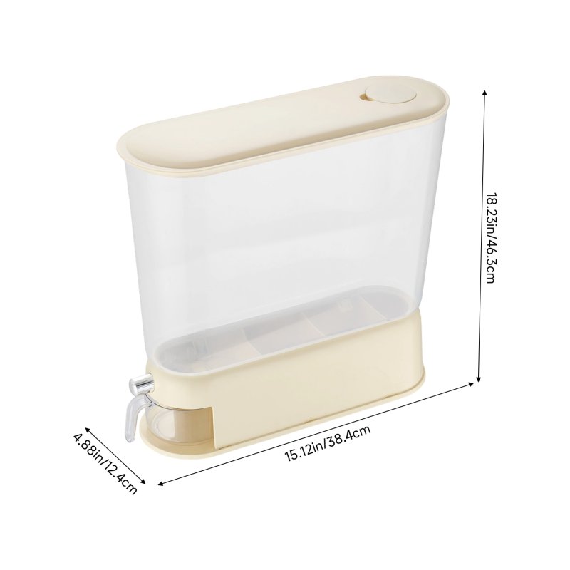 Grain Dispenser Storage Container, 12.4cm (W) x 38.4cm (D) x 46.3cm (H)