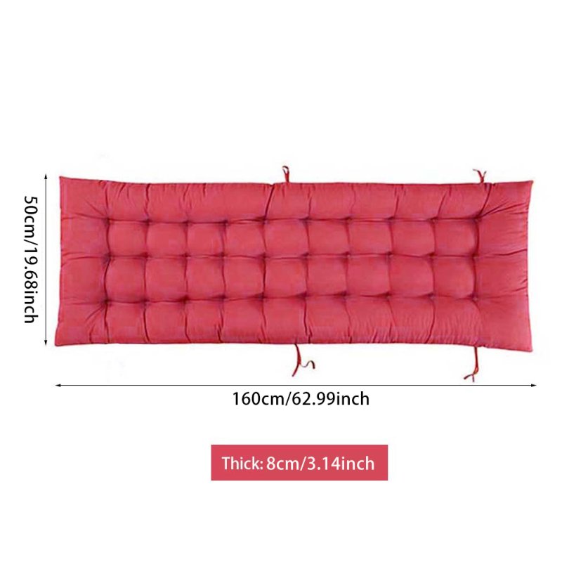 Living and Home 160cm W x 50cm D Non-slip Sun Lounger Cushion for Garden Patio, Red