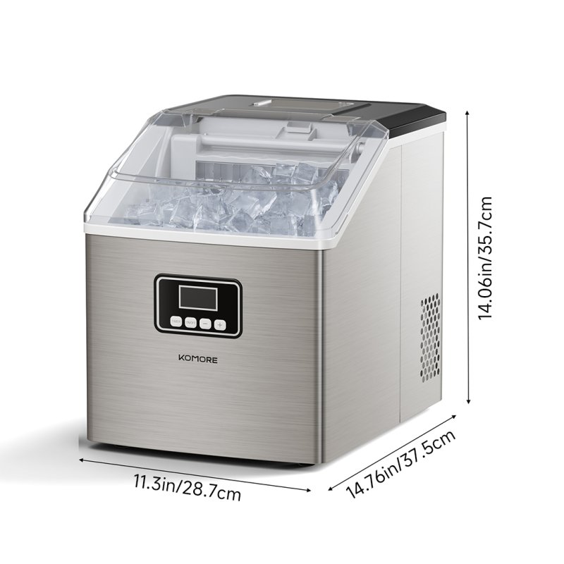 20KG Countertop Ice Maker Machine with 2.2L Water Tank, Self Cleaning, 24H Timer