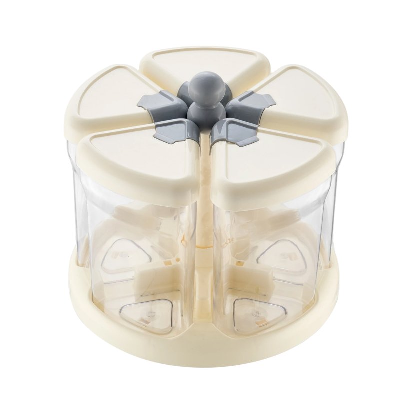Living and Home 360° Rotating Grain Dispenser Storage Container with 5 Compartments, Airtight Food Storage Container
