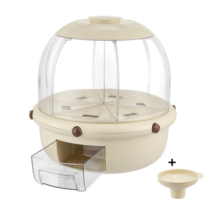 Living and Home 10L 360° Rotating Grain Dispenser Storage Container with Airtight Lid