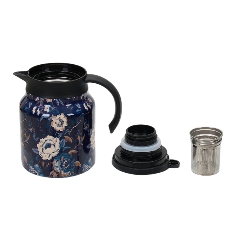 Living and Home Vintage Floral Pattern Thermal Carafe Teapot with Built-in Infuser