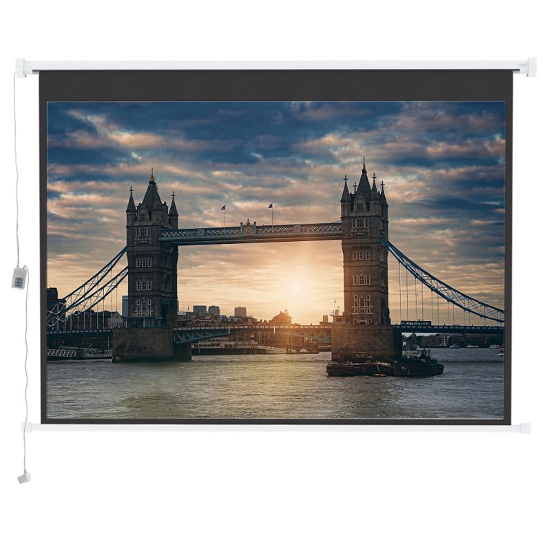 Living and home 120 Inch Wall Mounted Electric Projector Screen for Home Theater Movie