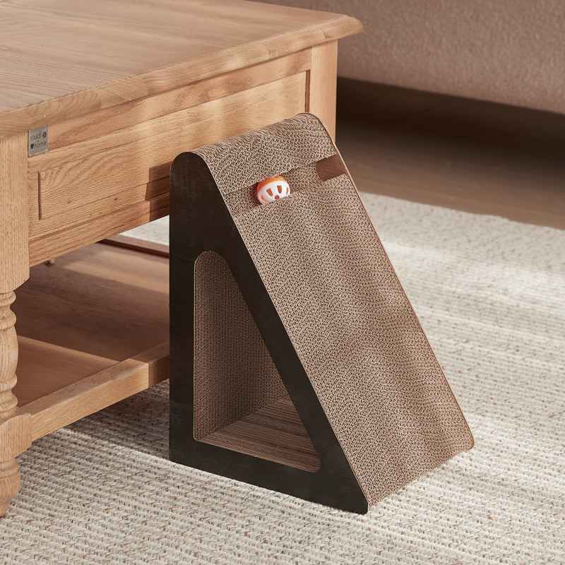 Living and Home Triangle Cat Scratching Post with Bell Ball