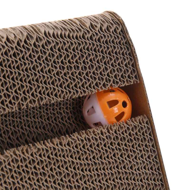 Living and Home Triangle Cat Scratching Post with Bell Ball