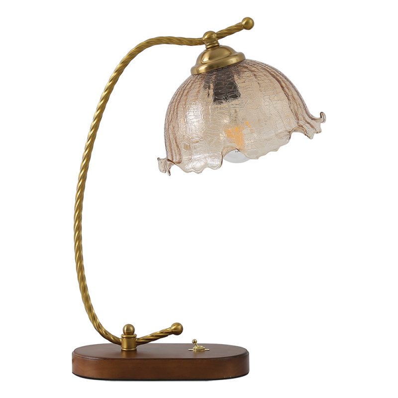 Living and Home Flower-Shaped Glass Table Lamp
