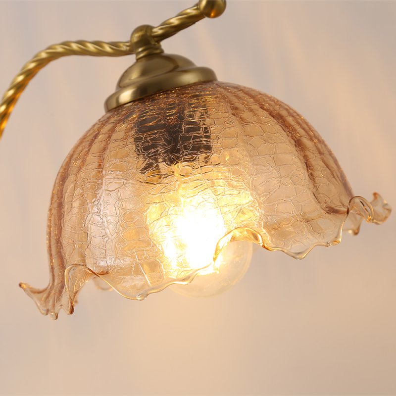 Living and Home Flower-Shaped Glass Table Lamp
