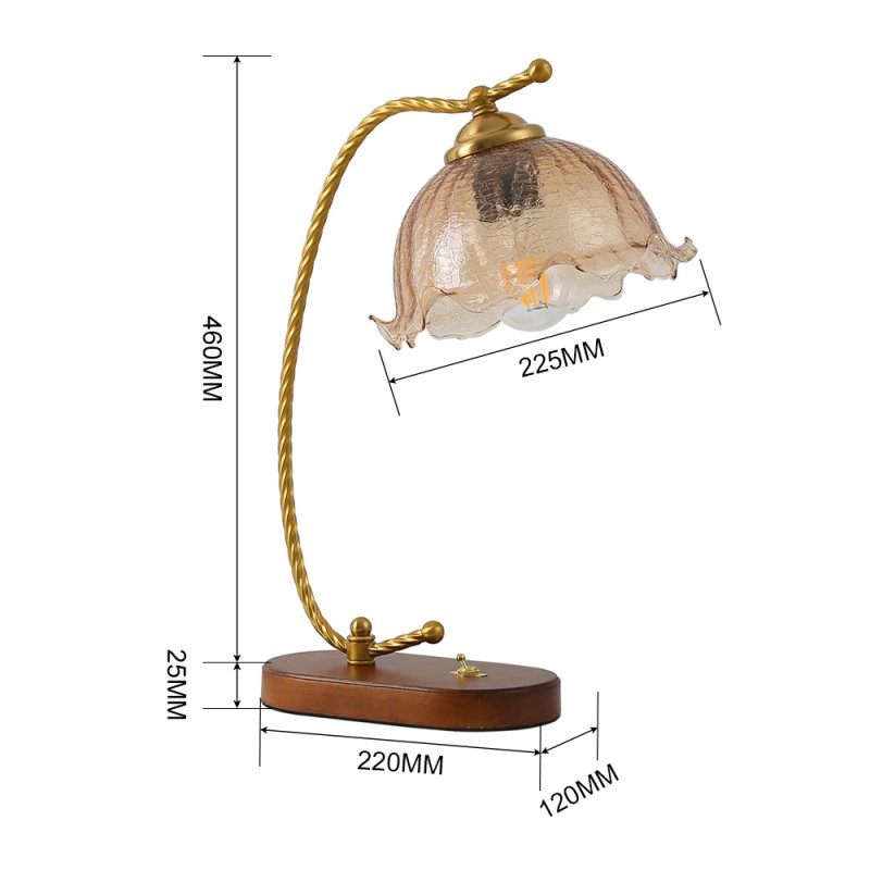 Living and Home Flower-Shaped Glass Table Lamp