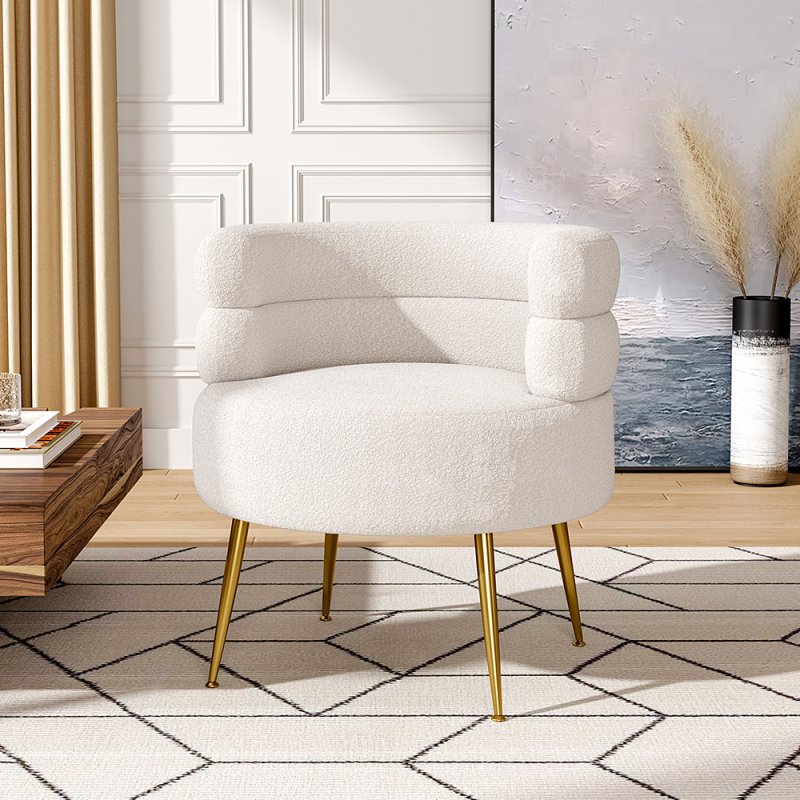 Living and Home Curved Upholstered Single Sofa Accent Chair