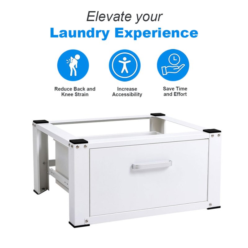 Living and Home Washing Machine Dryer Pedestal with Drawer