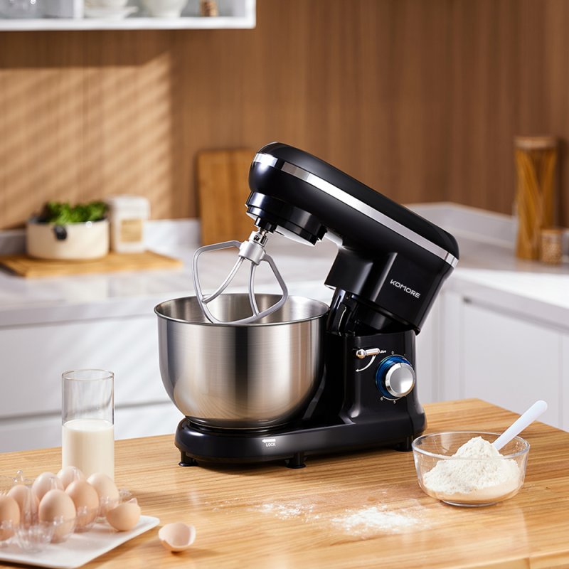 Living and Home 5.5-Quart Household Stand Mixer with Stainless Steel Bowl 1400W Tilt-Head Anti-Splash Lid