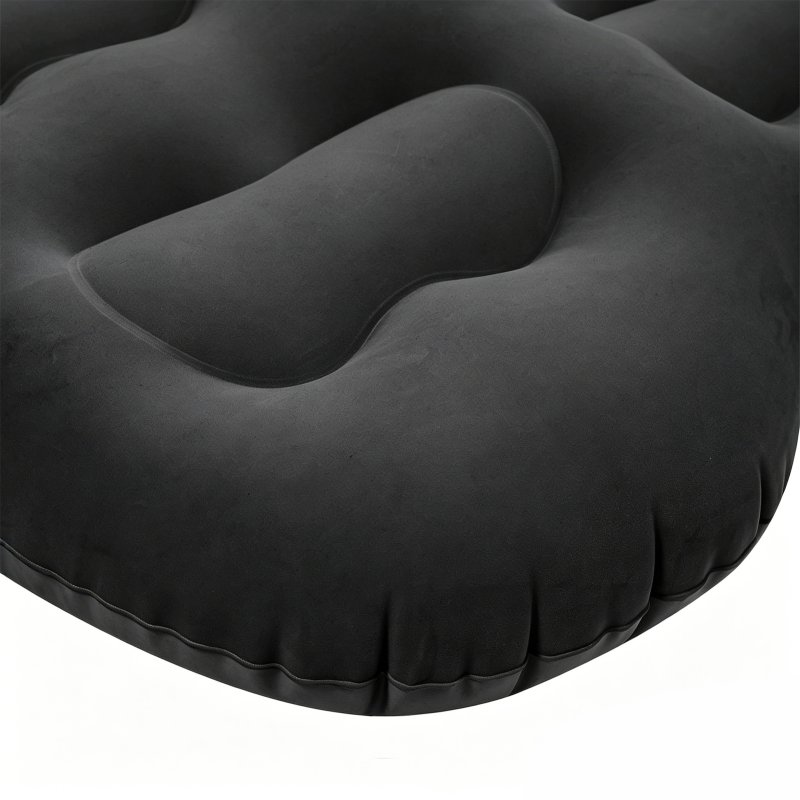 Living and Home 130x180cm Black Flocked SUV Car Inflatable Air Mattress with Built-in Automatic Air Pump, Portable Back Seat Camping Air Bed