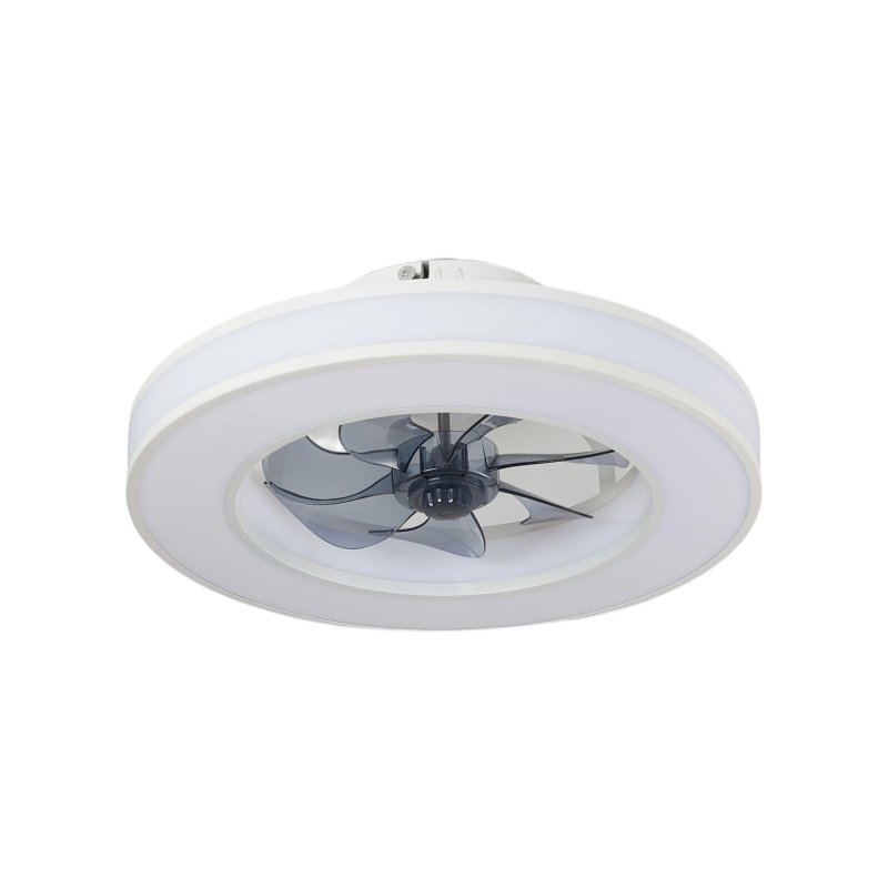 Living and Home Round White RGB Smart Ceiling Fan Light, 7 ABS Blades Reversible 6-Speed Dimmable LED Fan Lamp with Remote & APP Control