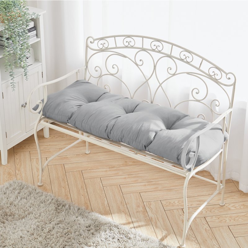 Living and Home Light Grey Rectangular Tufted Bench Cushion Seat Pad