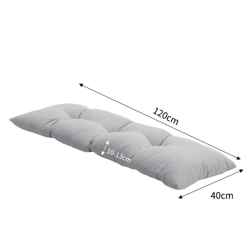Living and Home Light Grey Rectangular Tufted Bench Cushion Seat Pad