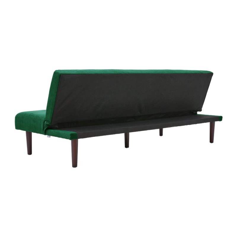 Living and Home Dark Green Contemporary Convertible Sofa Bed with Wood Legs