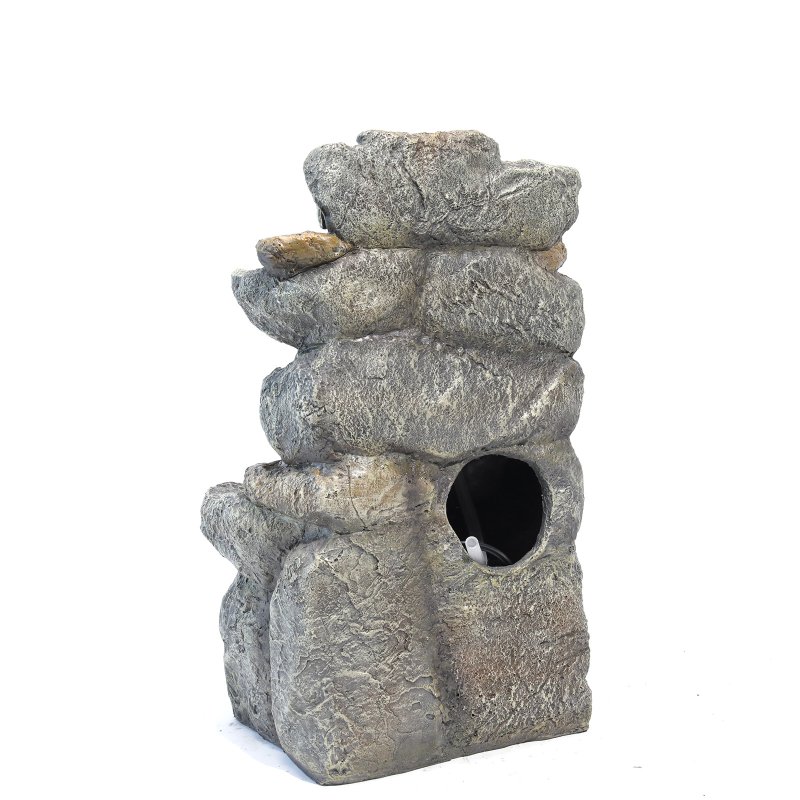 Living and Home Outdoor Fountain Water Feature Waterfall Solar Powered Water Fountain 49 cm H