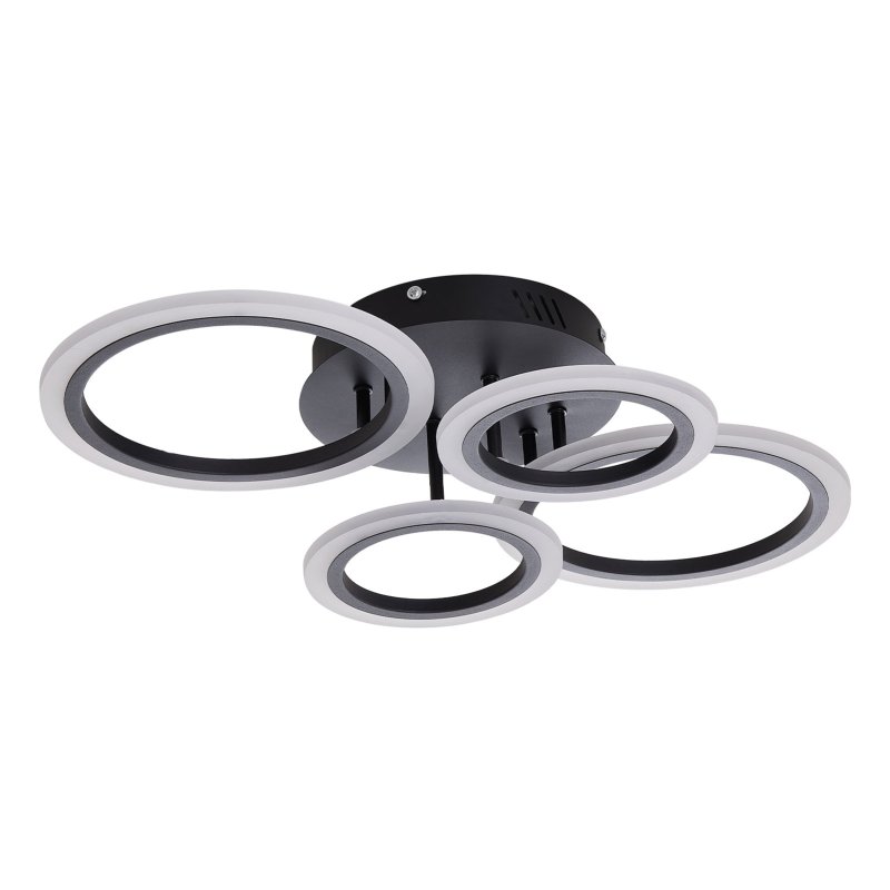 4-Light Rings Adjustable LED Ceiling Light with Remote Control