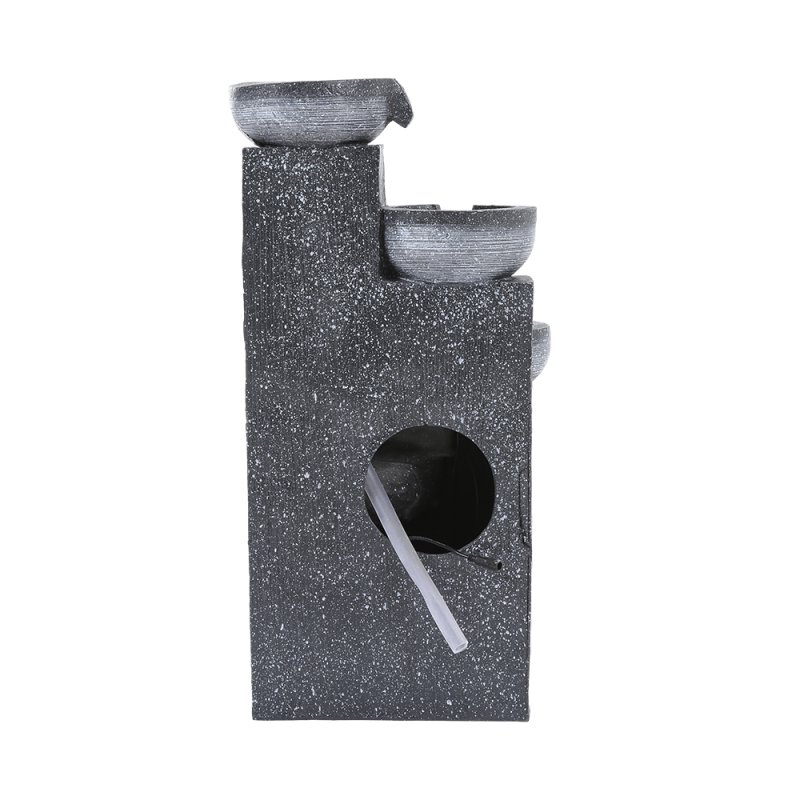 Living and Home Outdoor Solar-Powered Water Fountain Rockery Decor with LED Light, Cascading Stone Effect Water Feature