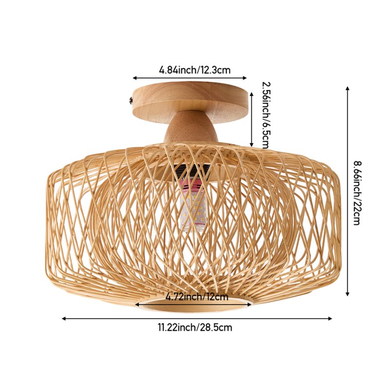 Living and Home E27 Bamboo-woven Ceiling Light