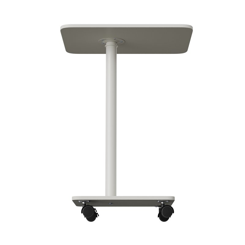 Living and Home C Shaped Side Table with Lockable Wheels, White