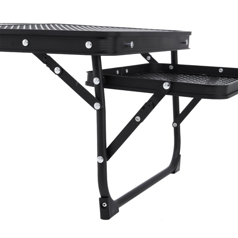 Living and Home Black Outdoor Portable Folding Camping Table, 63cm (W) x 41cm (D) x 28cm (H)
