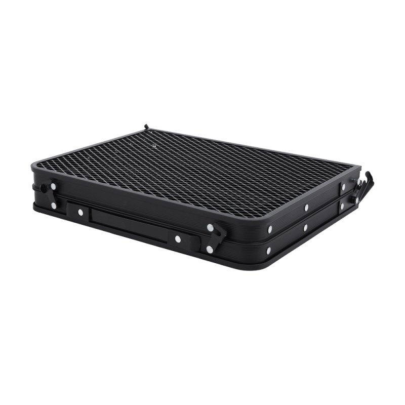 Living and Home Black Outdoor Portable Folding Camping Table, 63cm (W) x 41cm (D) x 28cm (H)