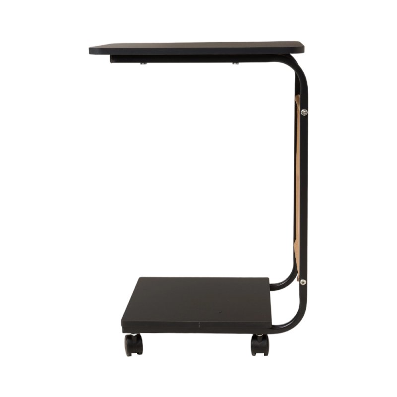 Living and Home C-Shaped Side Table with Storage Bag, Black