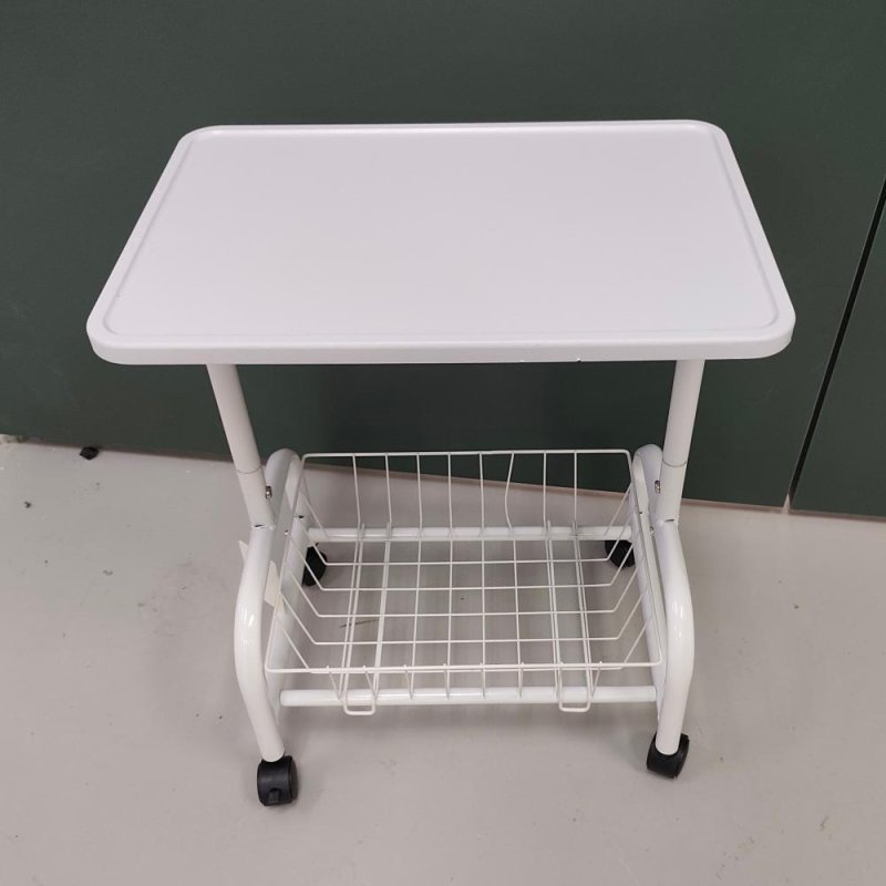 Living and Home Mobile Side Table with Lower Basket, White