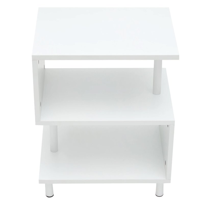 Living and Home 3-Tier S-shaped Wooden Side Table