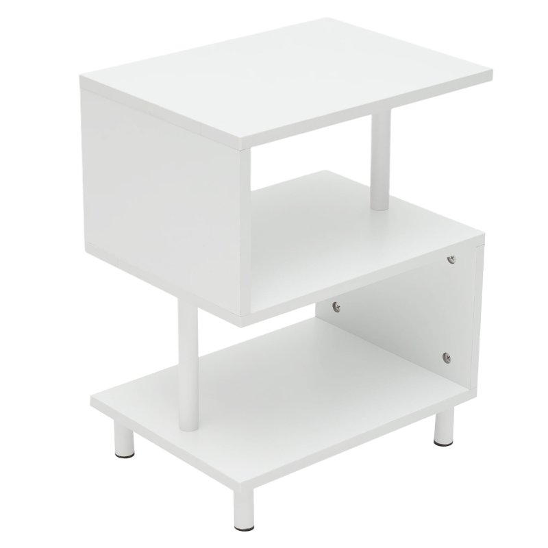 Living and Home 3-Tier S-shaped Wooden Side Table