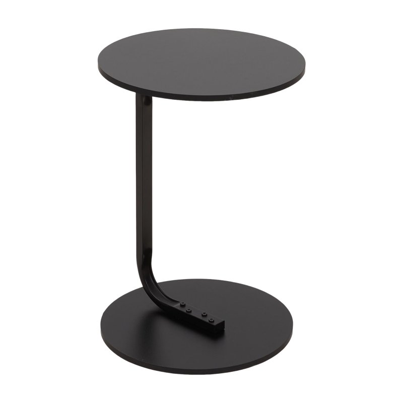 39cm Dia C-Shaped Side Table, Black