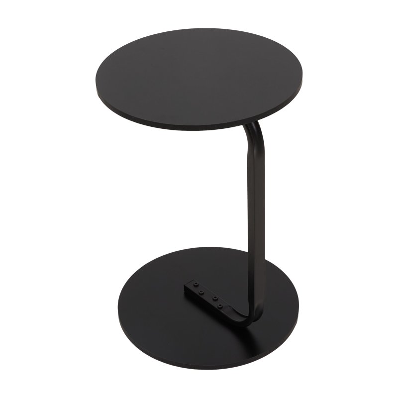 39cm Dia C-Shaped Side Table, Black