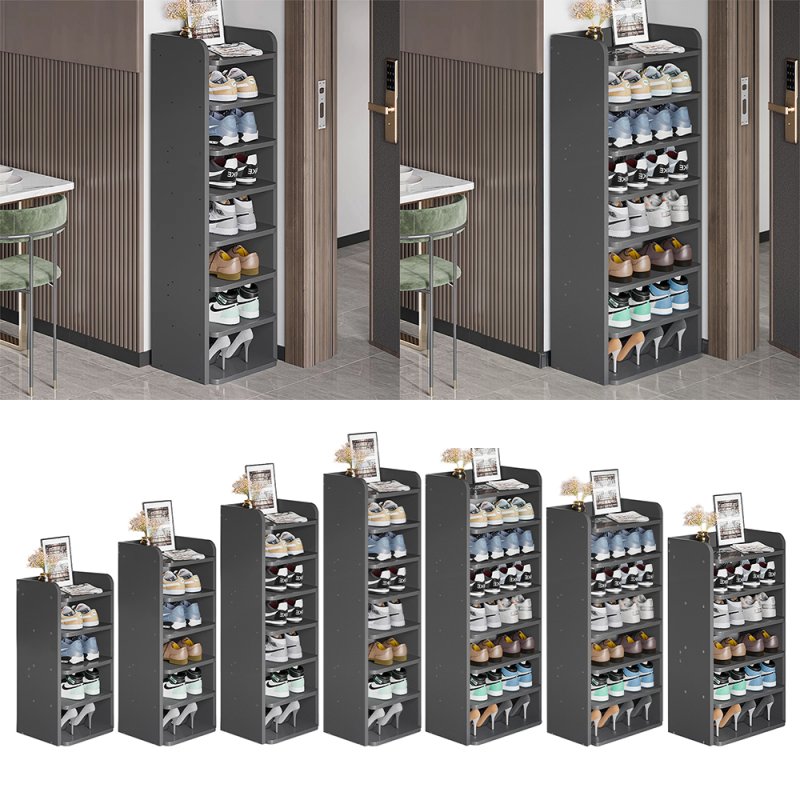 Living and Home 5/6/7/8-Tier Entryway Shoe Rack Shoe Storage Cabinet in Black