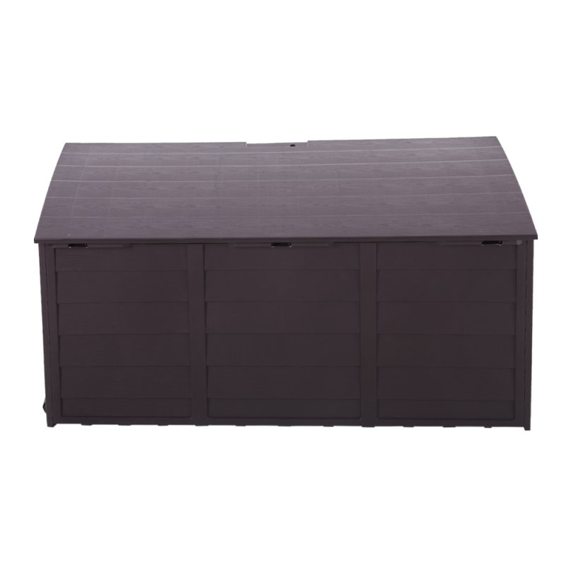 Living and Home 290L Outdoor Storage Deck Box with Wheels, Dark Brown